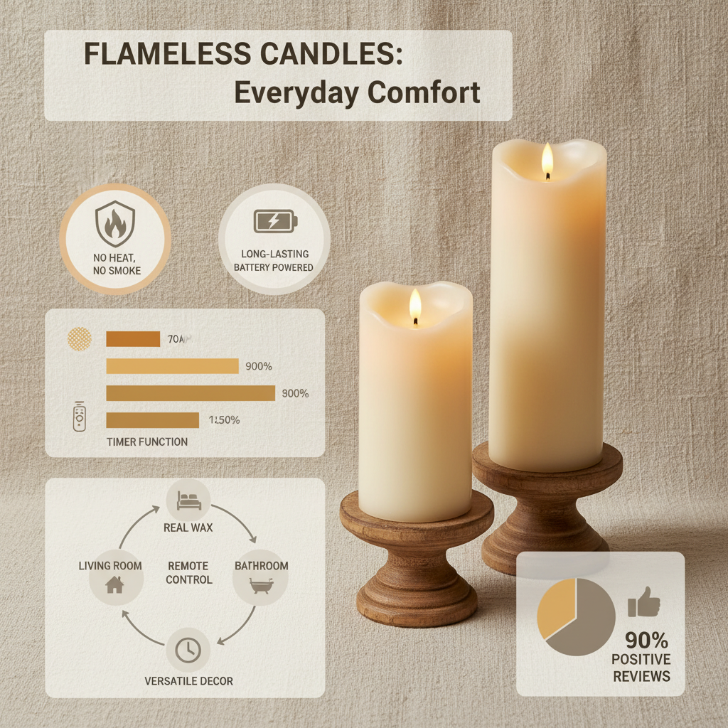 Enhance Your Home with Beautiful Tall Flickering Flameless Candles
