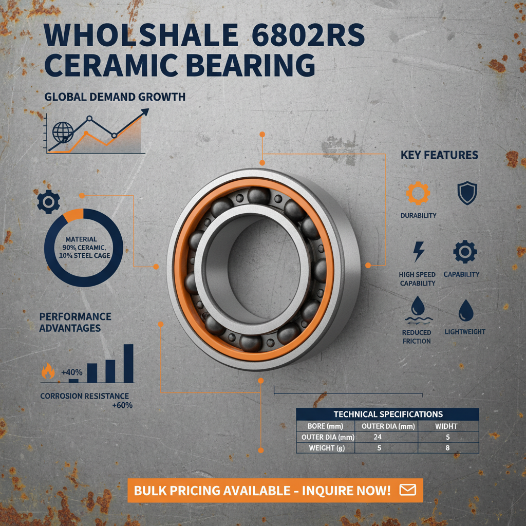 Wholesale 6802RS Ceramic Bearing Solutions for Industrial Applications