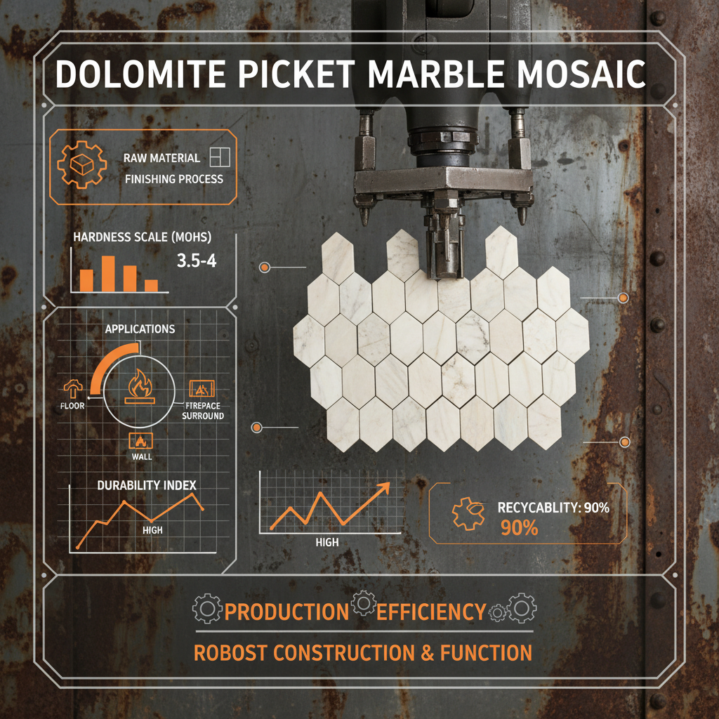 Dolomite Picket Polished Marble Mosaic Elevates Interior Design Projects