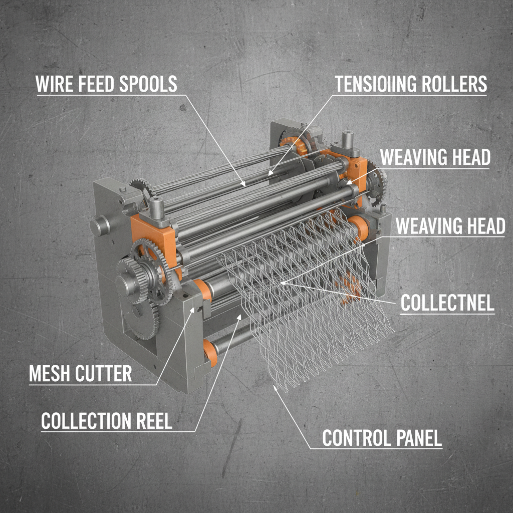diamond mesh fence making machine