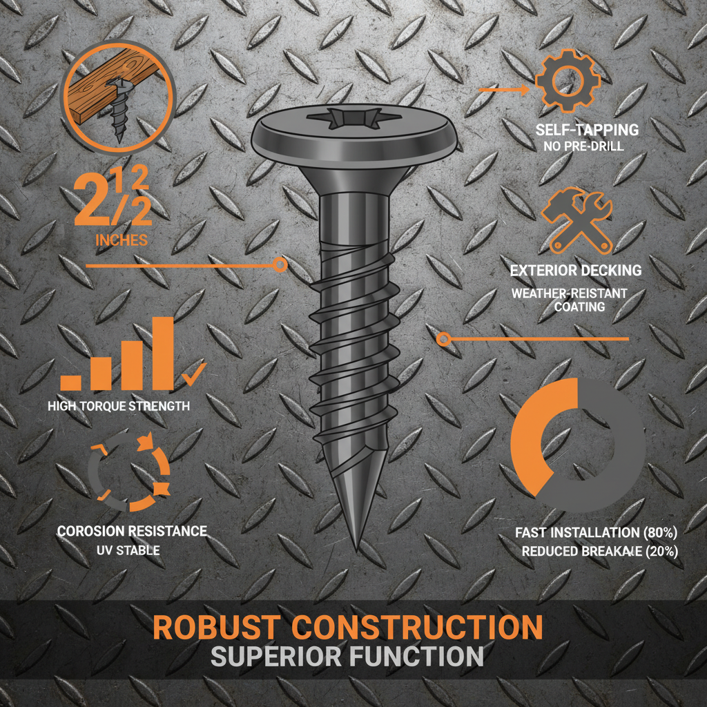 2 1/2 self tapping exterior decking screws