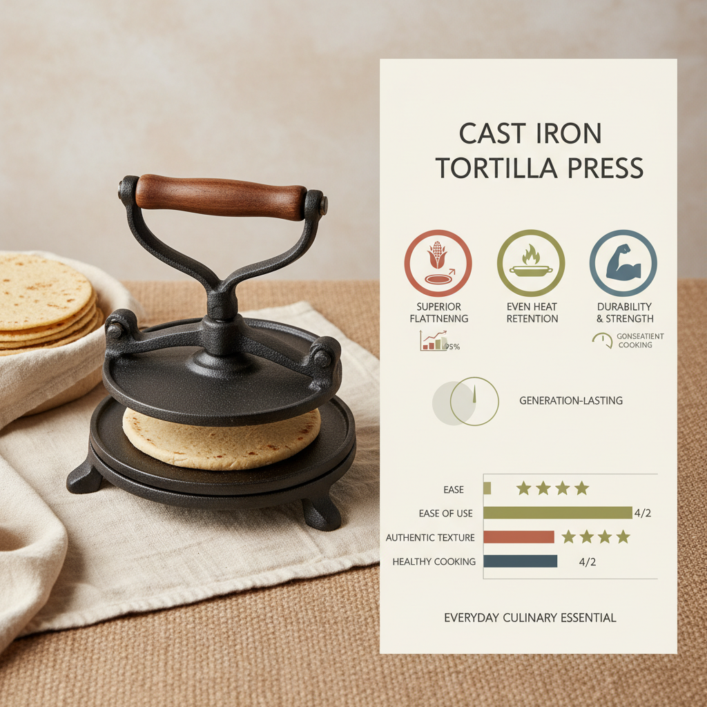 high quality cast iron tortilla press