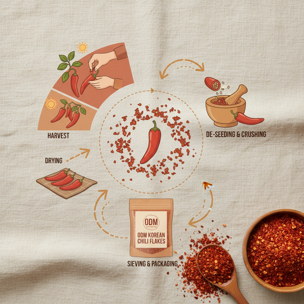odm korean chili flakes