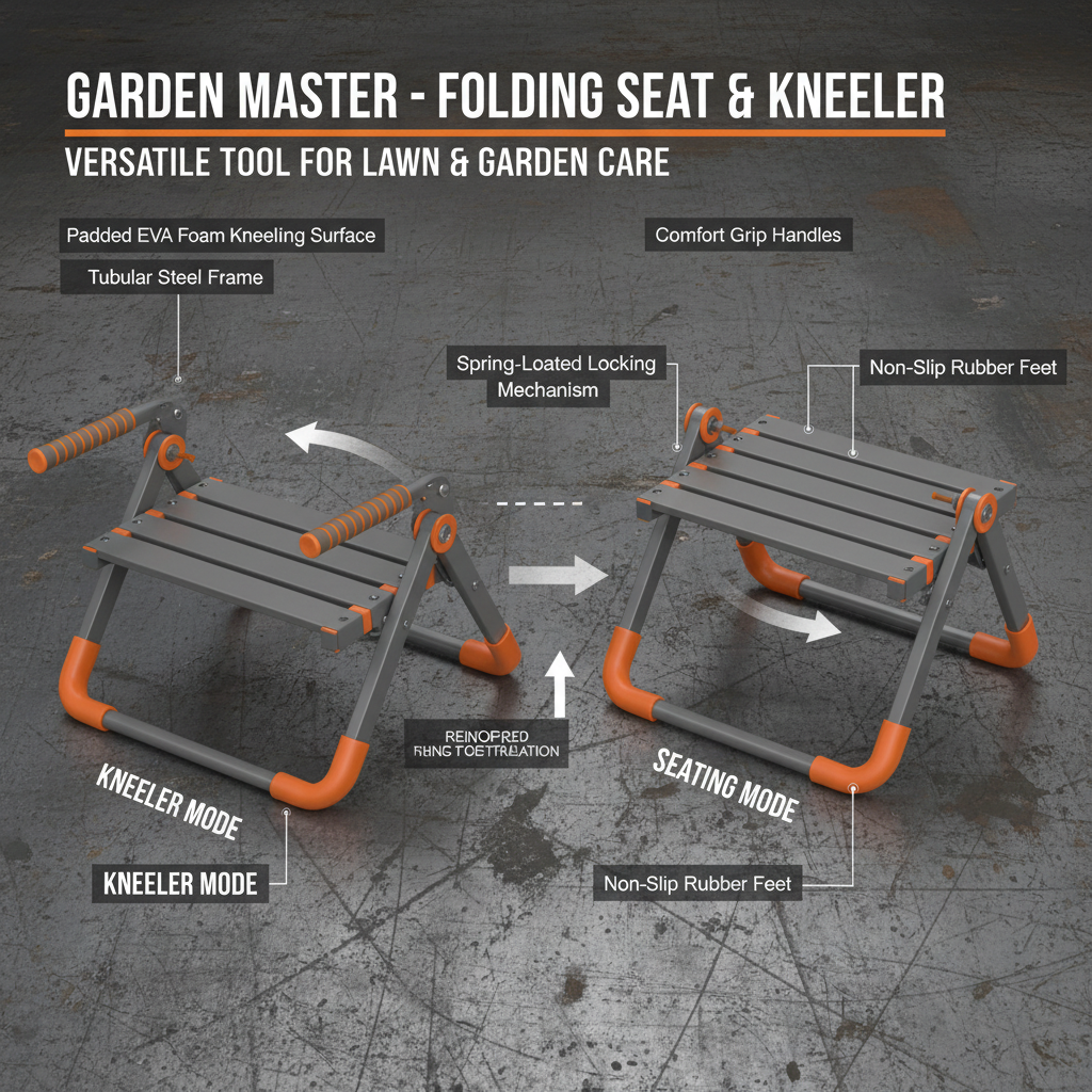 2 in 1 garden folding seat and kneeler