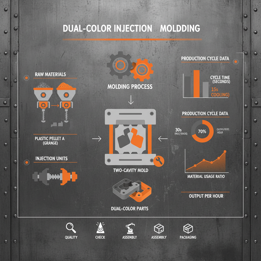 Production of two-color plastic parts factory