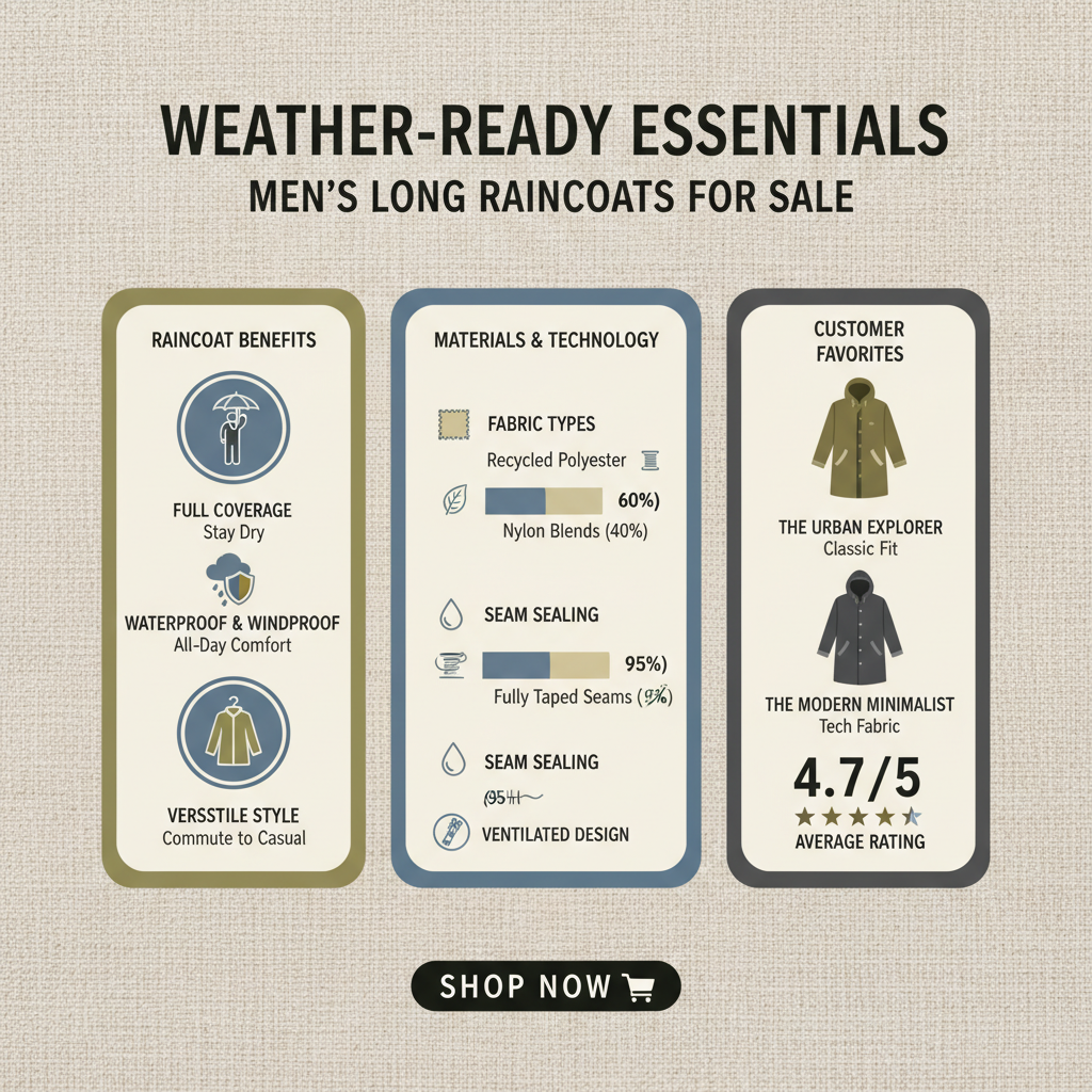 mens long raincoats for sale