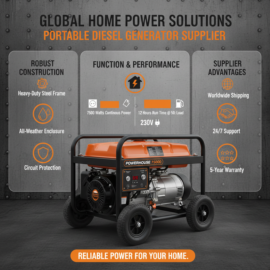 portable diesel generator for home Supplier