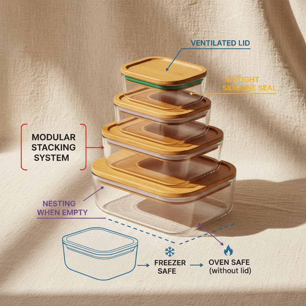 Upgrade Your Kitchen with Durable Stackable Glass Containers with Lids