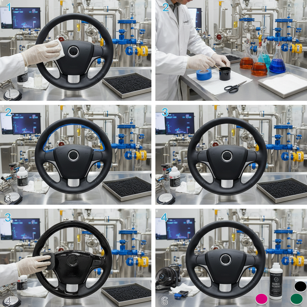 black leather steering wheel dye