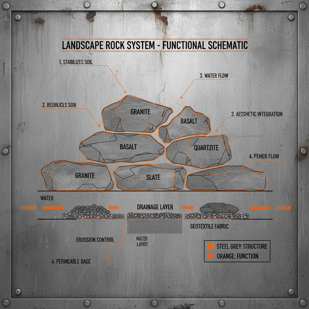 backyard landscape rocks