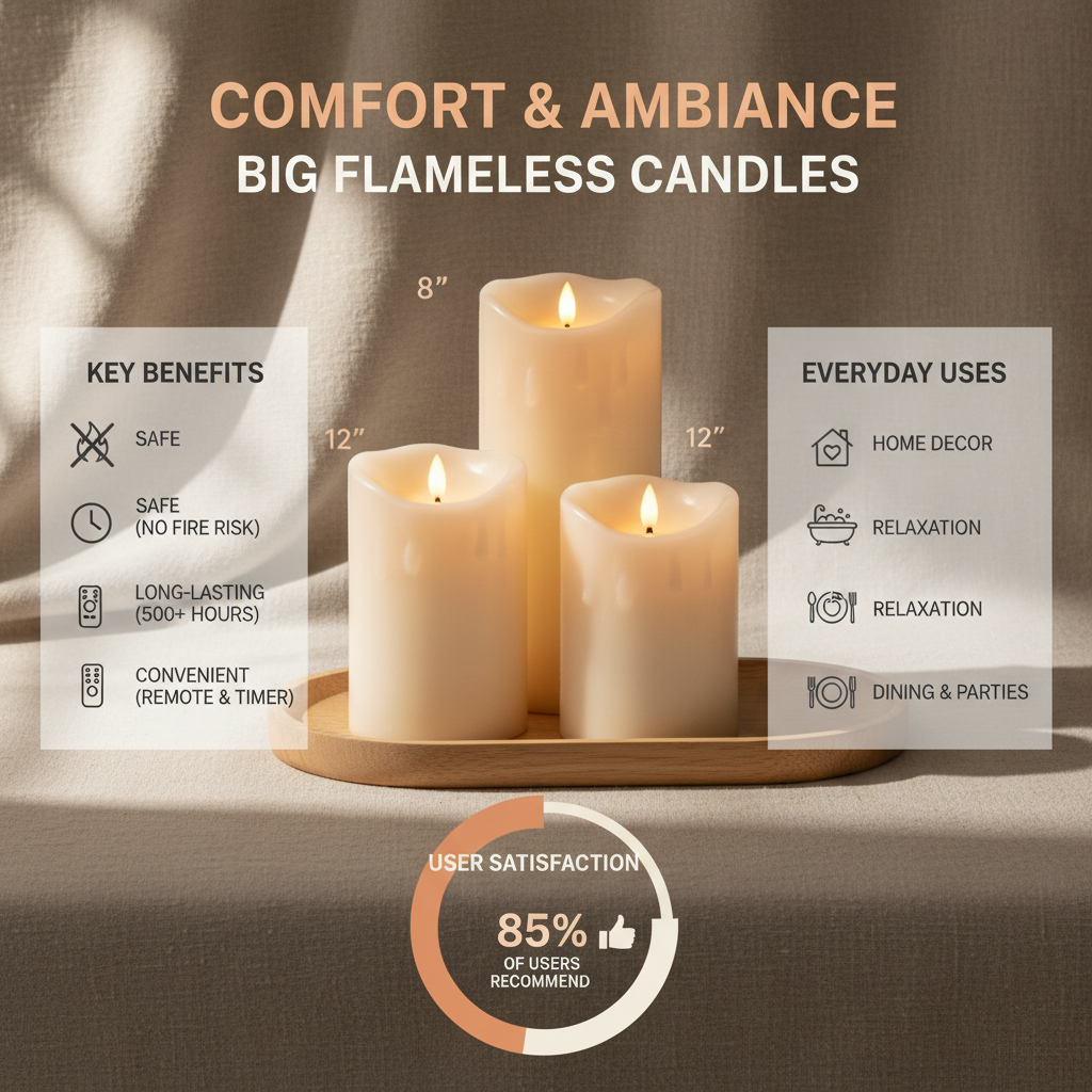 Illuminate Your Home with Stunning Big Flameless Candles from OuniScandle
