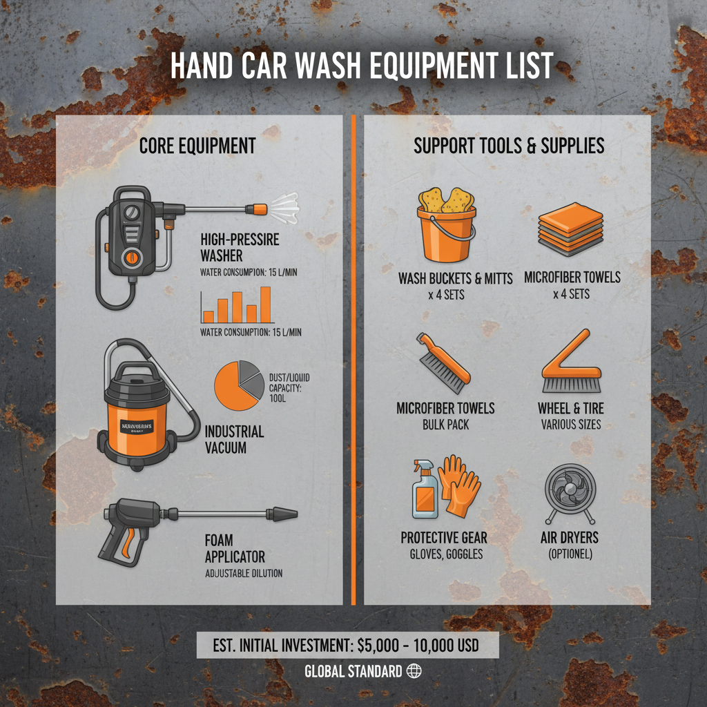 Comprehensive Hand Car Wash Equipment List for Starting or Upgrading Your Business