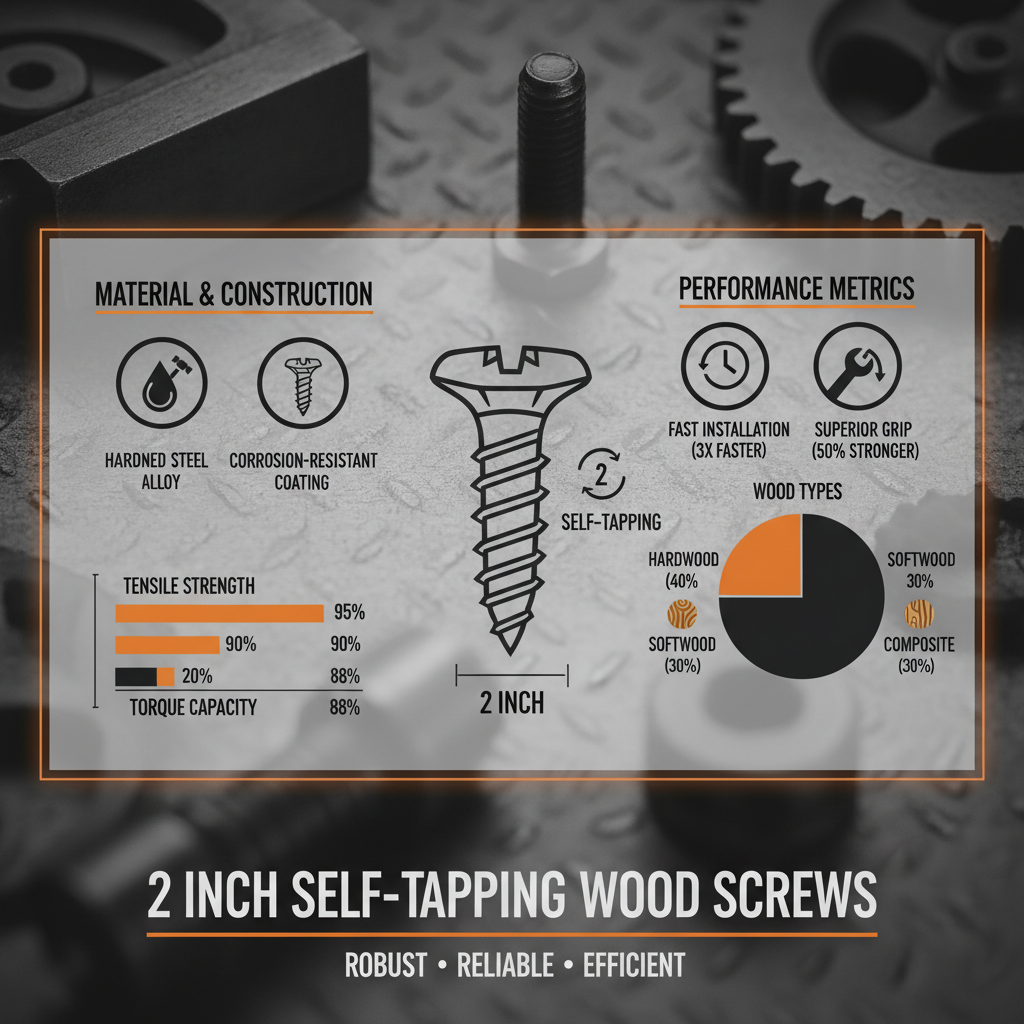 2 inch self tapping wood screws