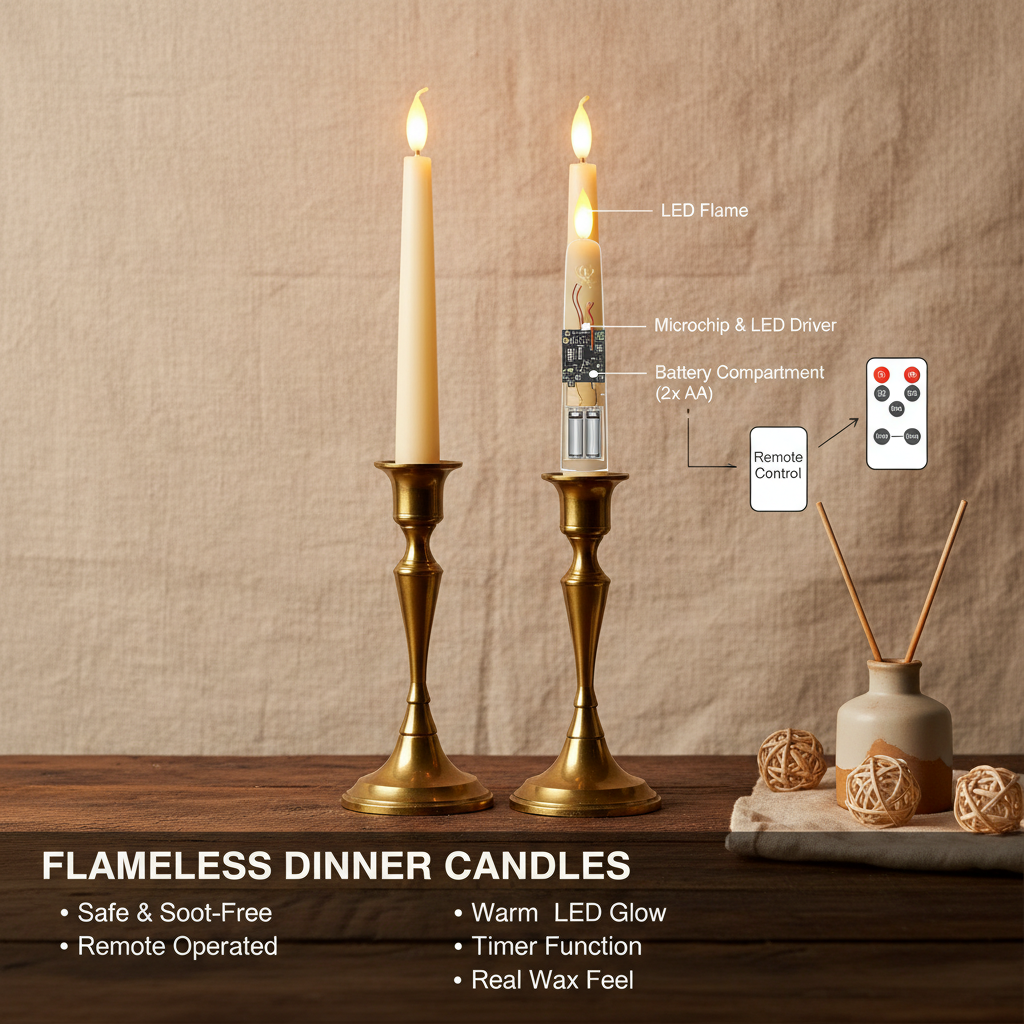 Enhance Your Home with Elegant Flameless Dinner Candles from Ouni Candle