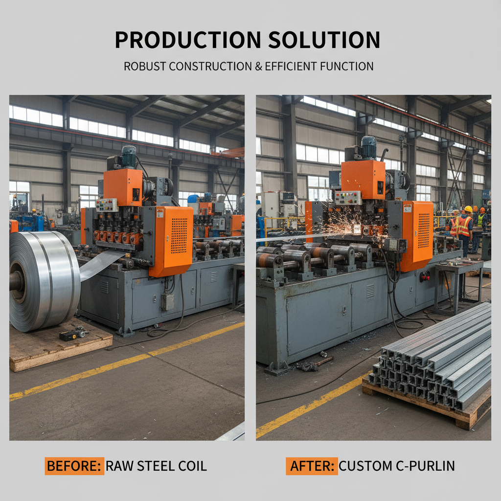Optimized Production with a Customized C Purlin Roll Forming Machine Solution