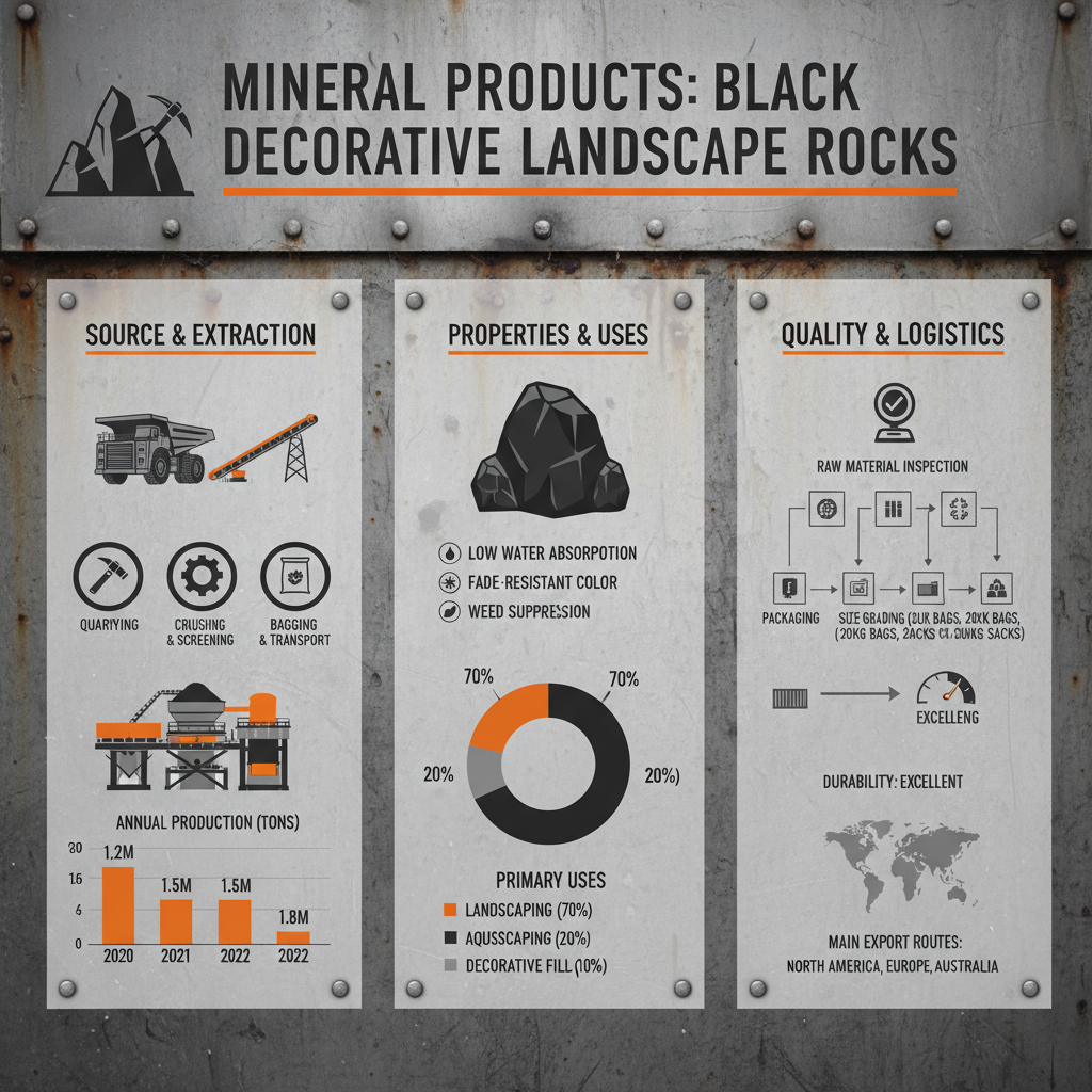 black decorative landscape rocks