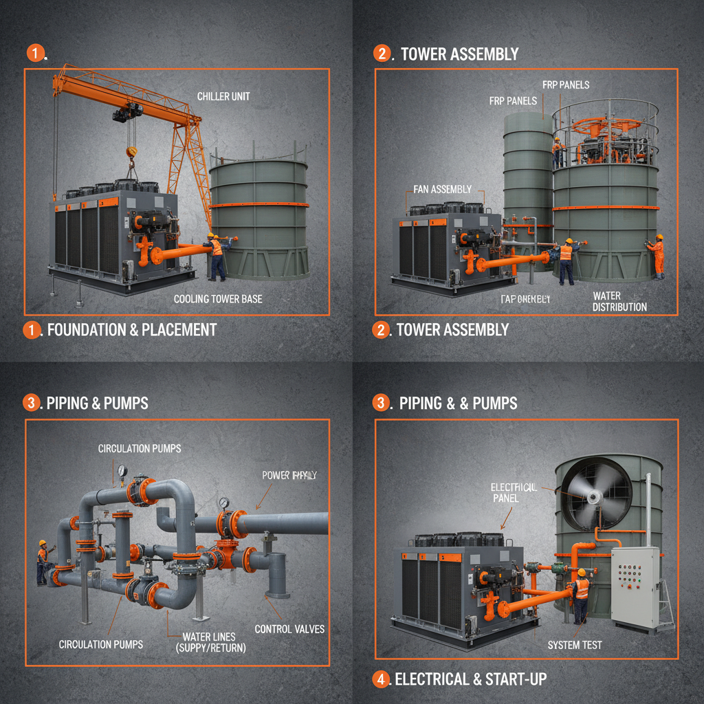 Optimizing Industrial Cooling with a Chiller with Cooling Tower System