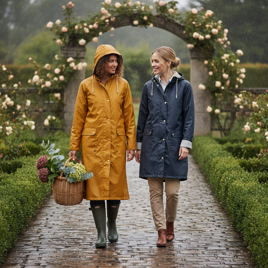 Elevate Your Style Ladies Oilskin Raincoats