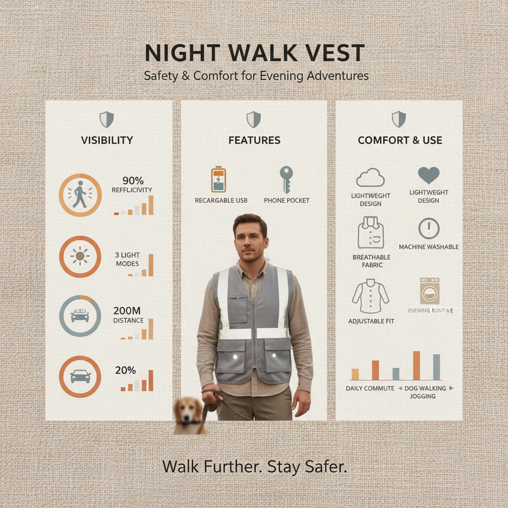 Choosing the Best Vest for Night Walking to Maximize Safety and Visibility Choosing the Best Vest for Night Walking to Maximize Safety and Visibility