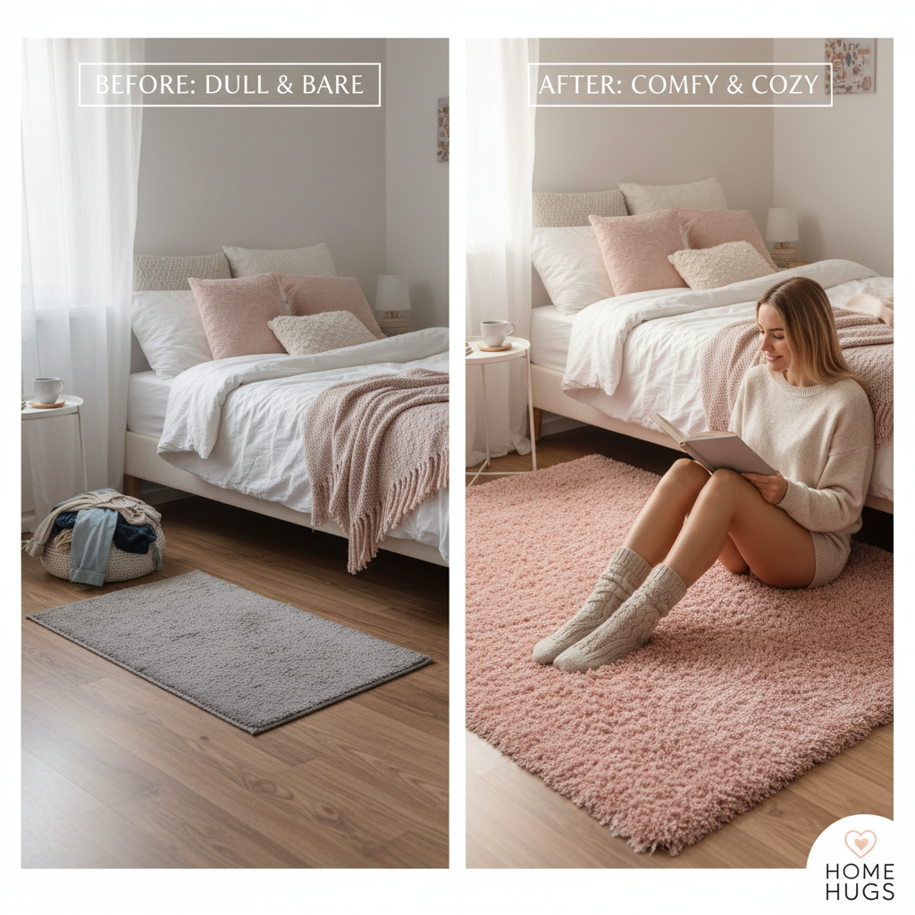Transform Your Bedroom with a Luxurious Pink Fluffy Rug for Bedroom Bliss
