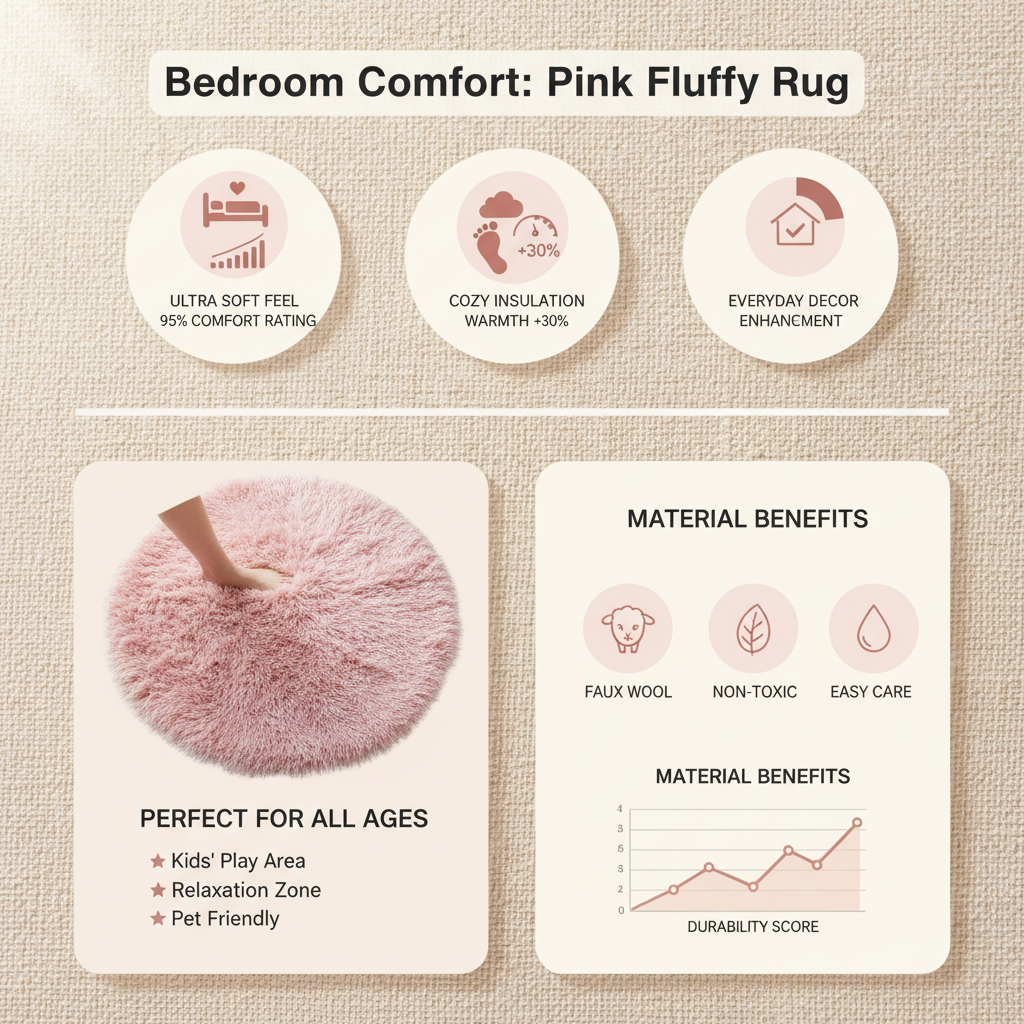 Transform Your Bedroom with a Luxurious Pink Fluffy Rug for Bedroom Bliss