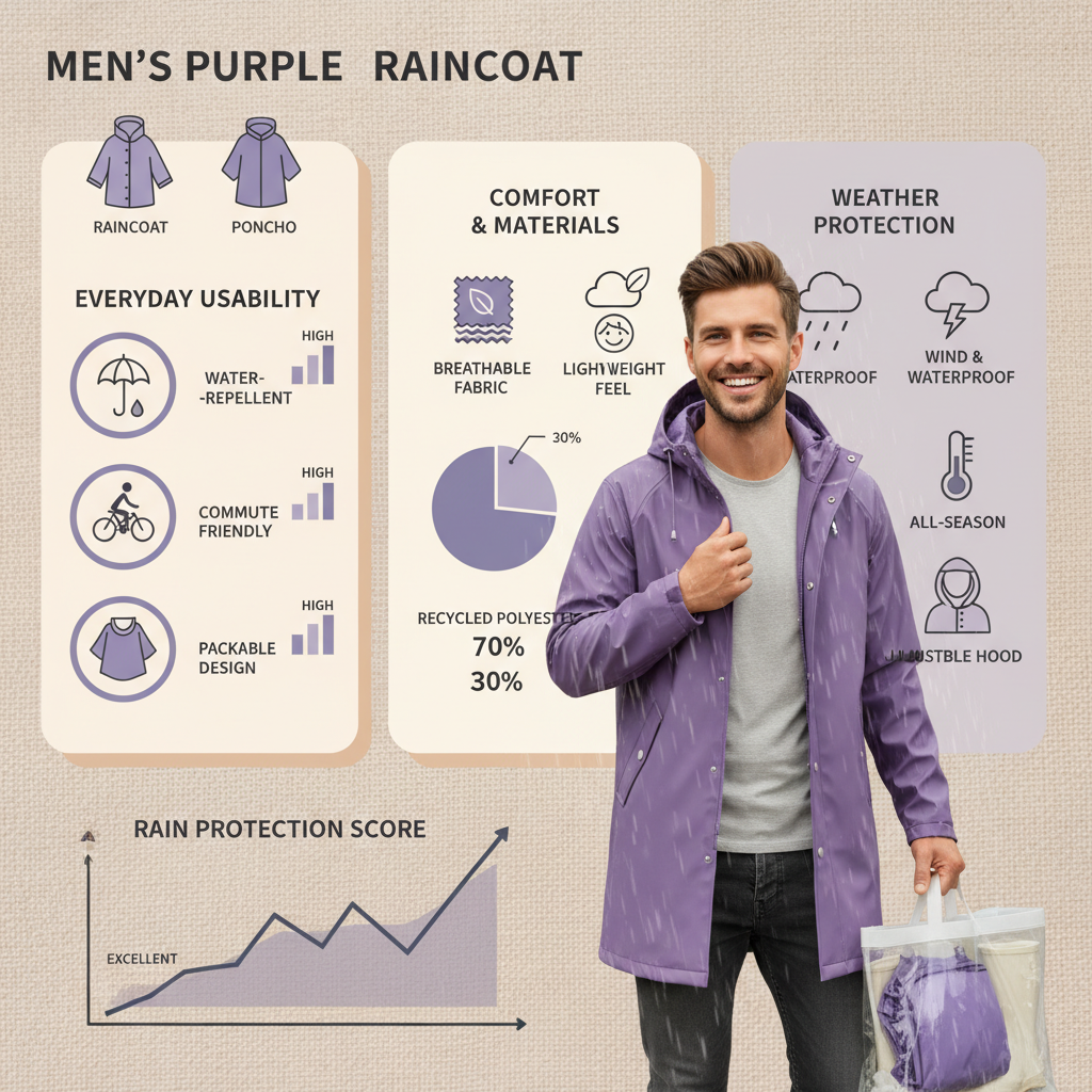 Choosing the Ideal Mens Purple Raincoat for Style and Protection