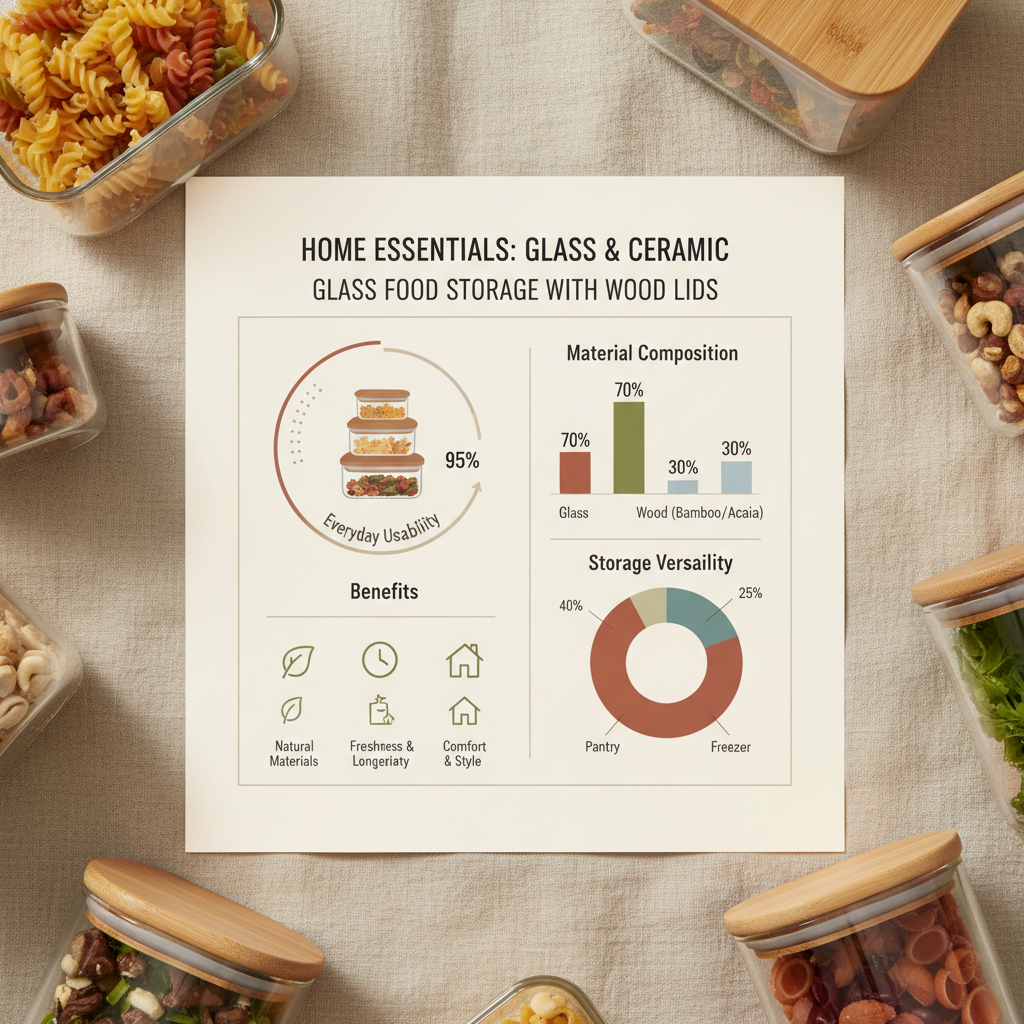 Elevate Your Kitchen with Stylish Glass Food Storage Containers Wood Lids