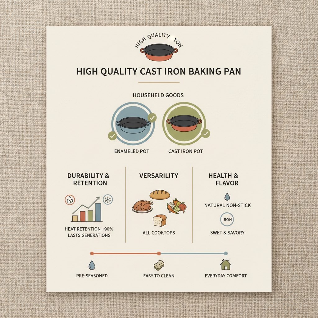 high quality cast iron baking pan