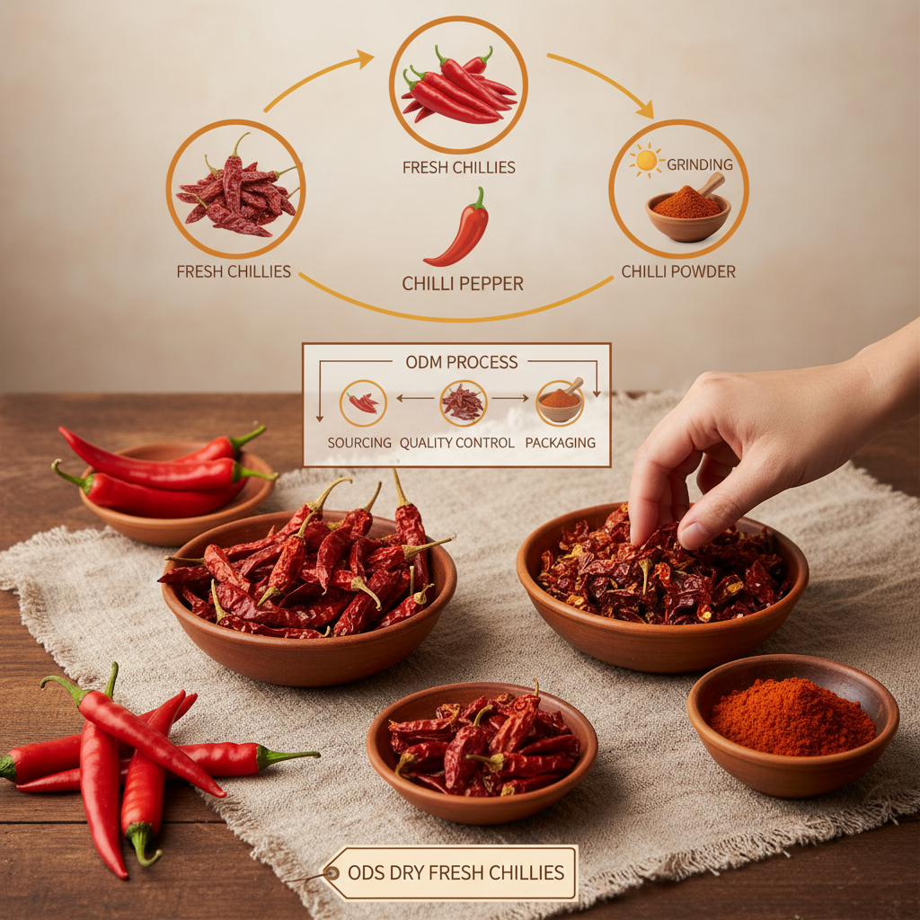 odm dry fresh chillies