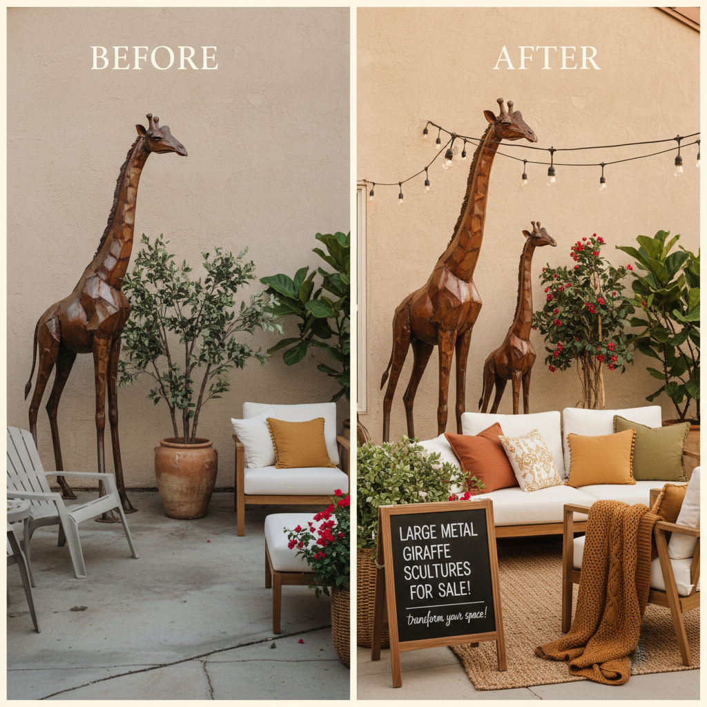 Discover Exquisite Large Metal Giraffe Sculptures for Sale Online
