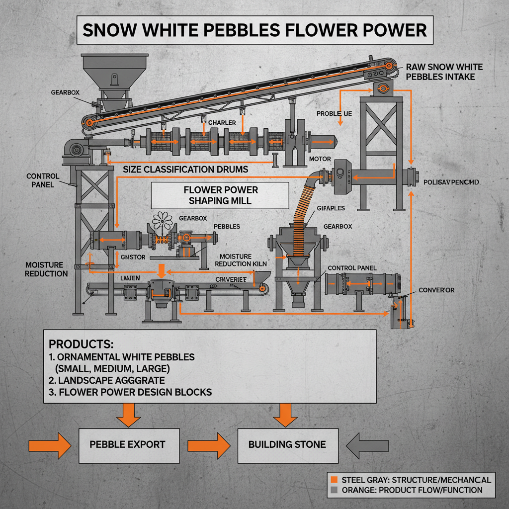 Snow White Pebbles Flower Power Landscape Design and SEO Strategies