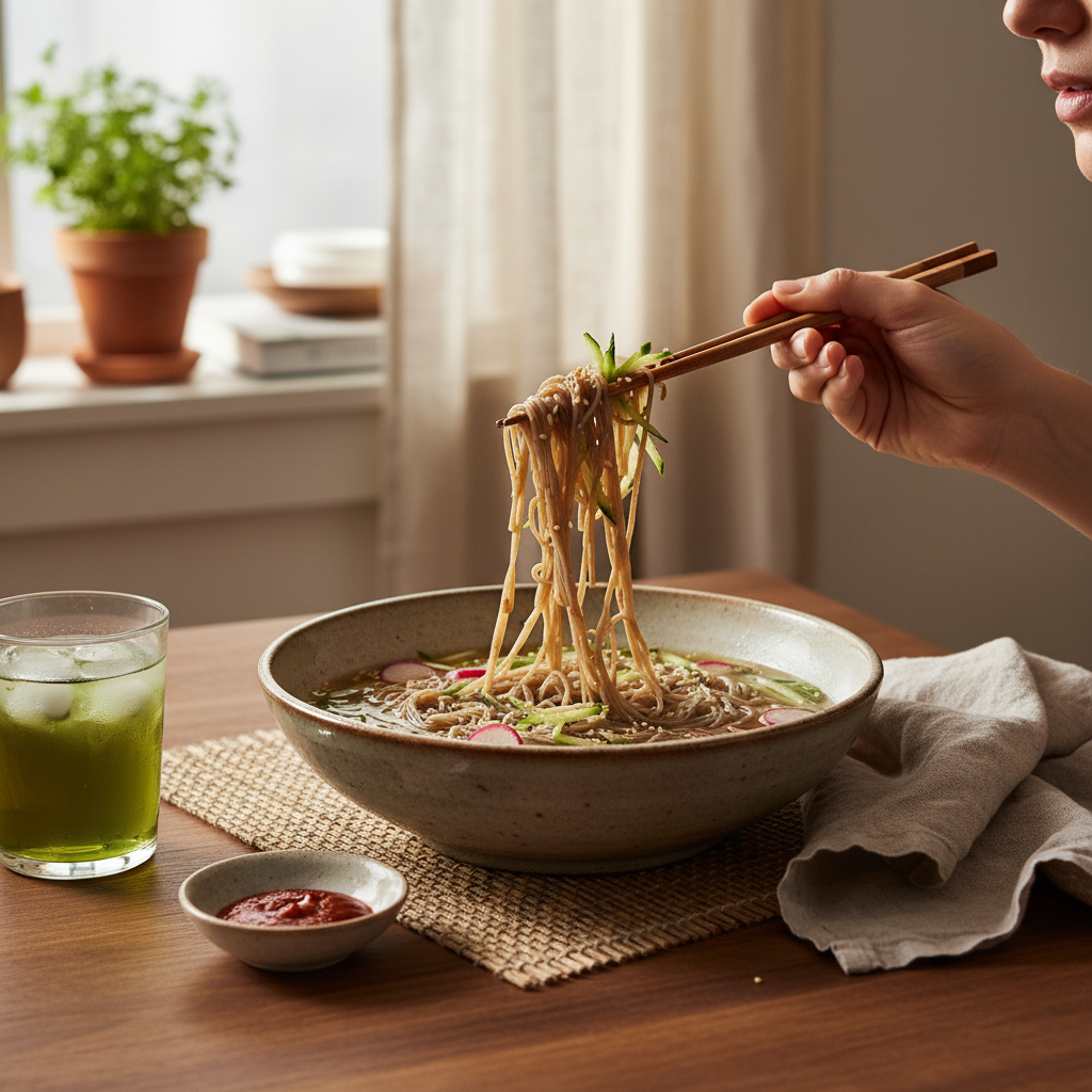 Discover the Refreshing Taste of Chilled Buckwheat Noodles This Summer