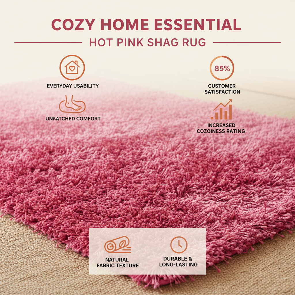 Elevate Your Home Decor with a Luxurious Hot Pink Shag Rug