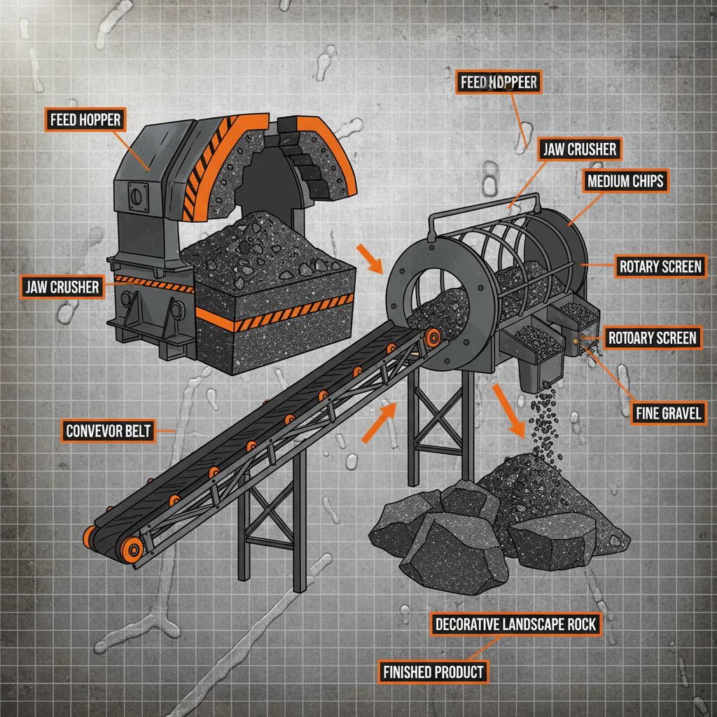 black granite decorative landscape rock