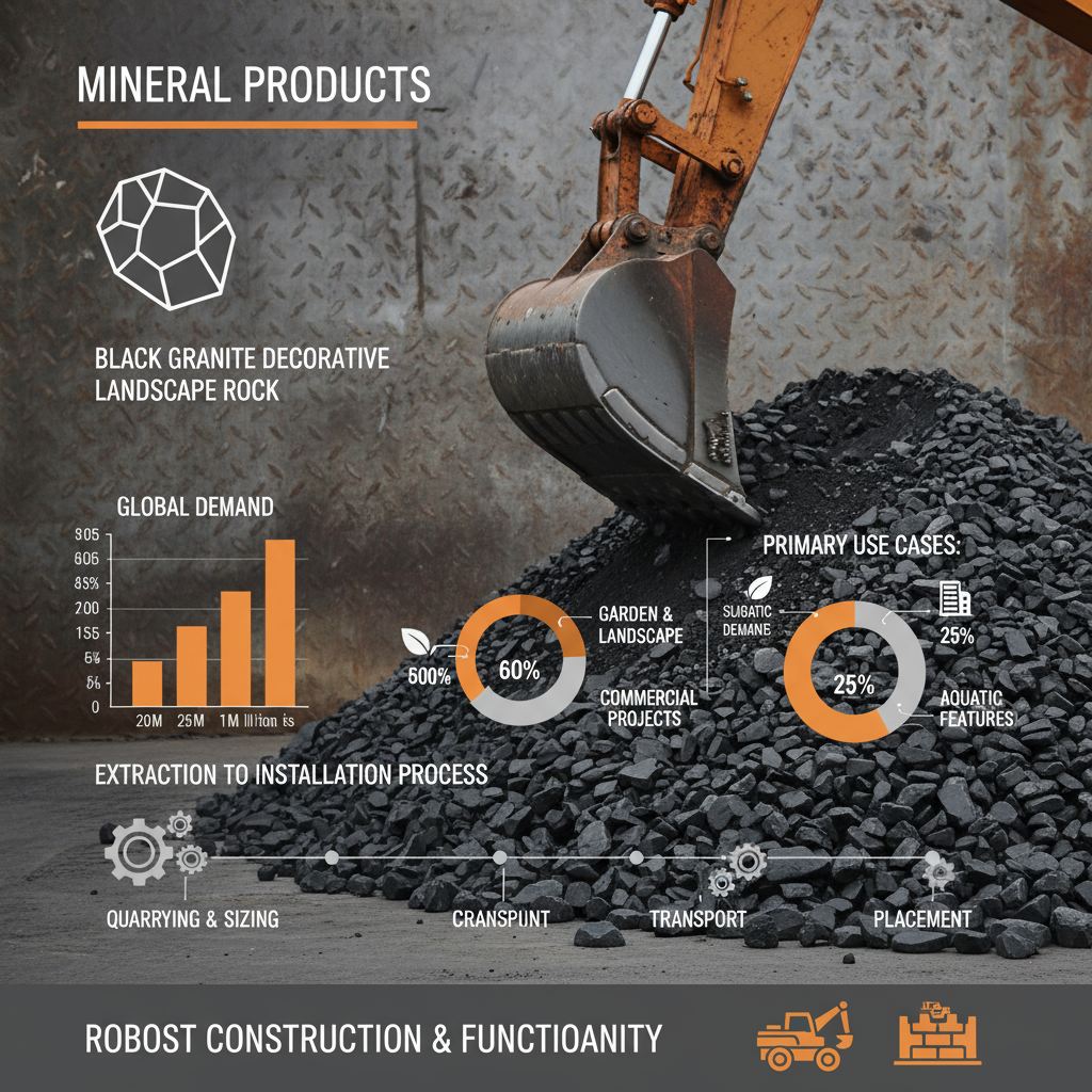 black granite decorative landscape rock