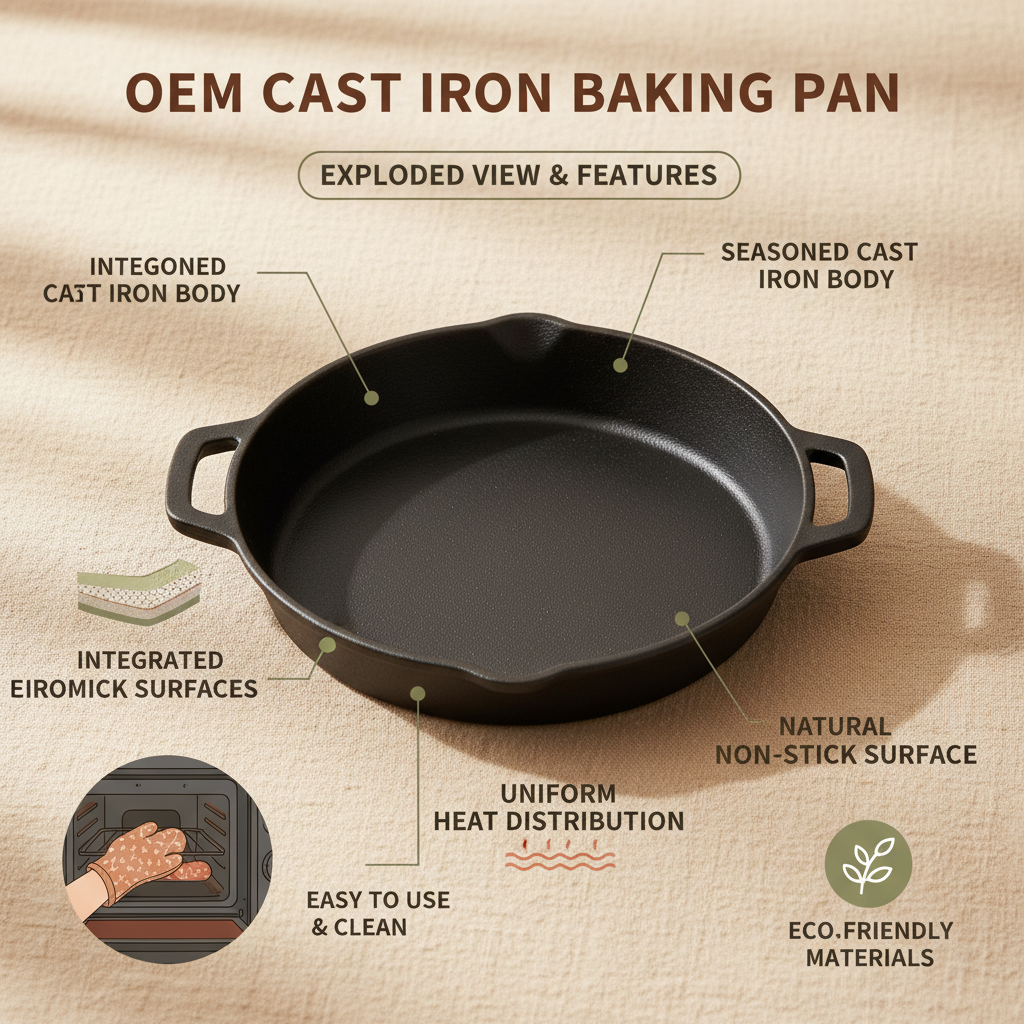 OEM cast iron baking pan