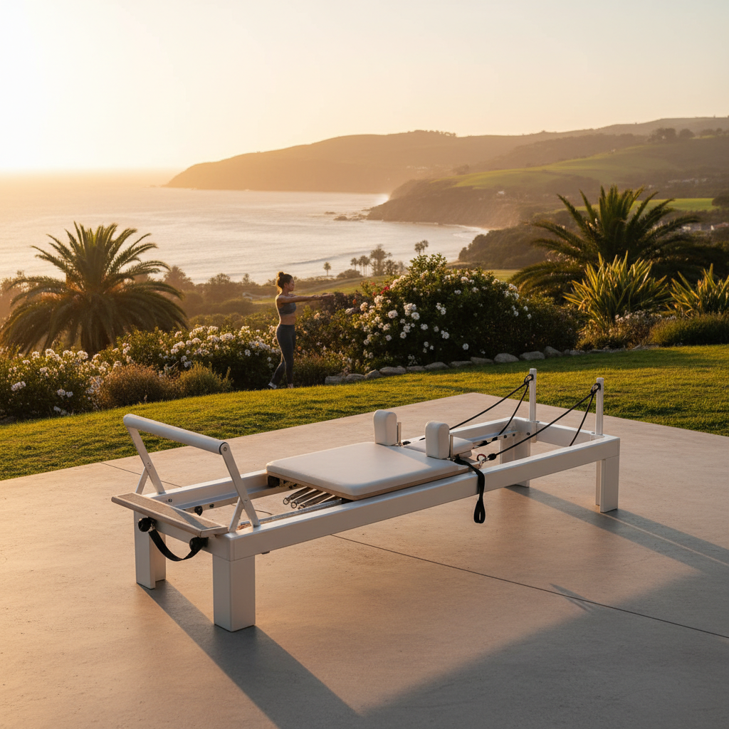 Unlock Full Body Fitness with the Versatile White Reformer Pilates System