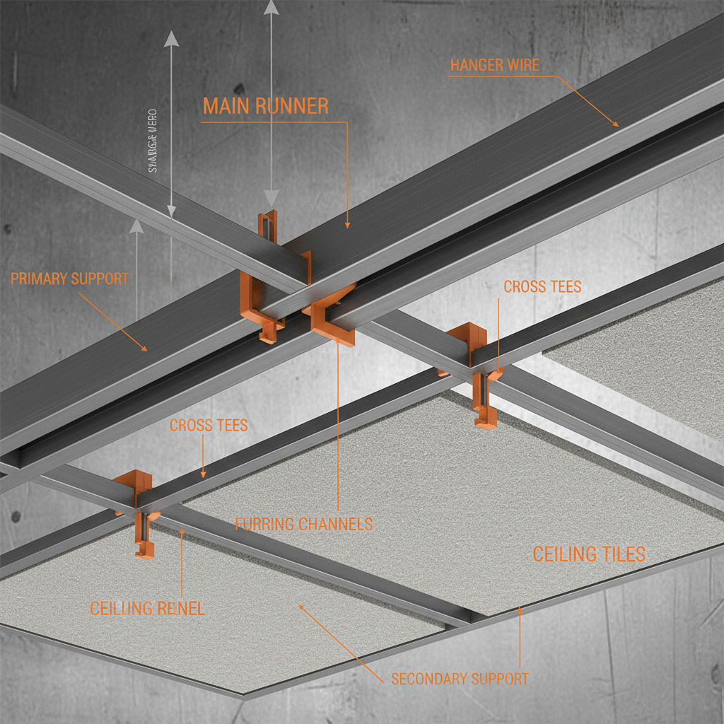 ceiling tile track system