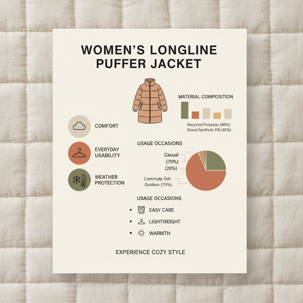 womens longline puffer jacket