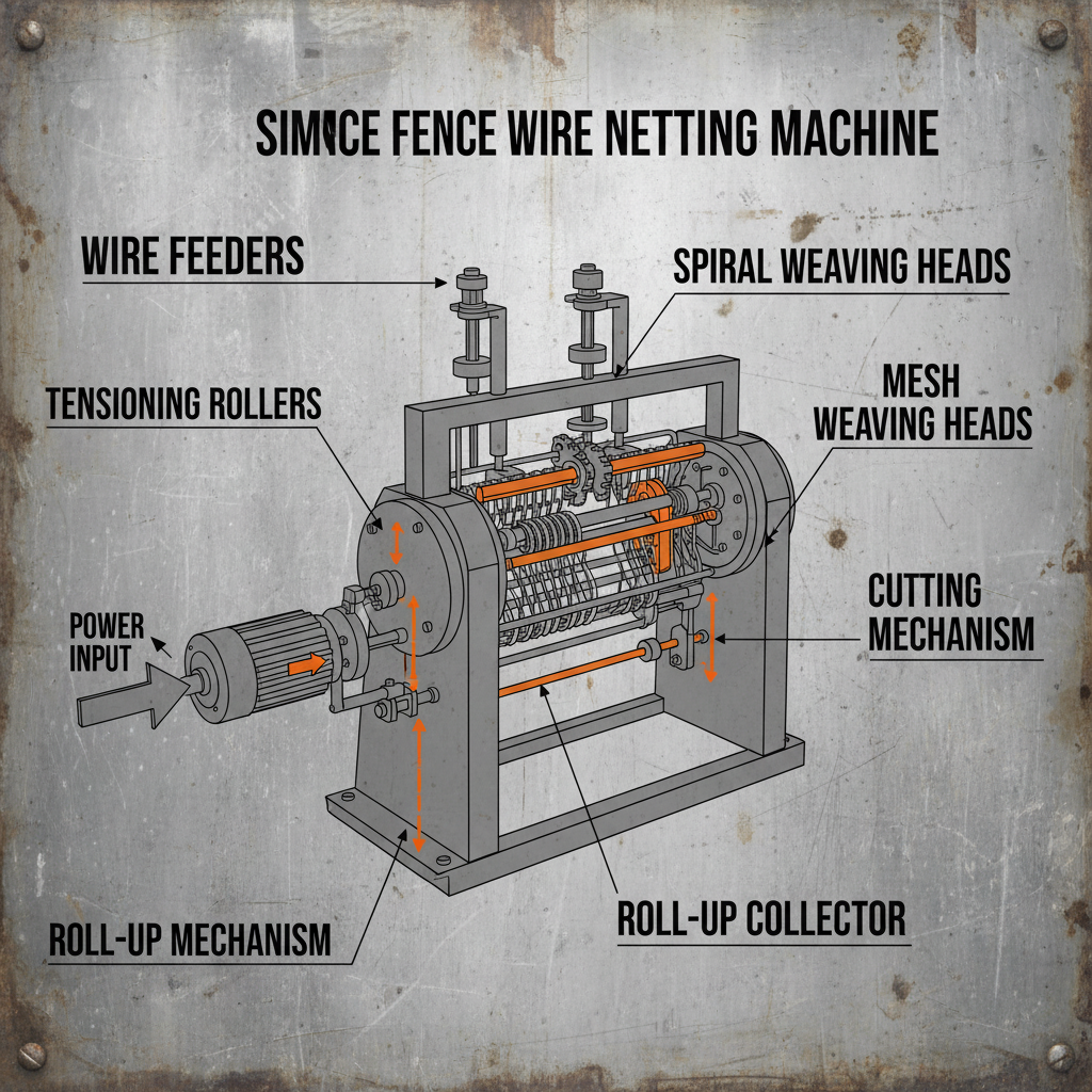 simple fence wire netting machine