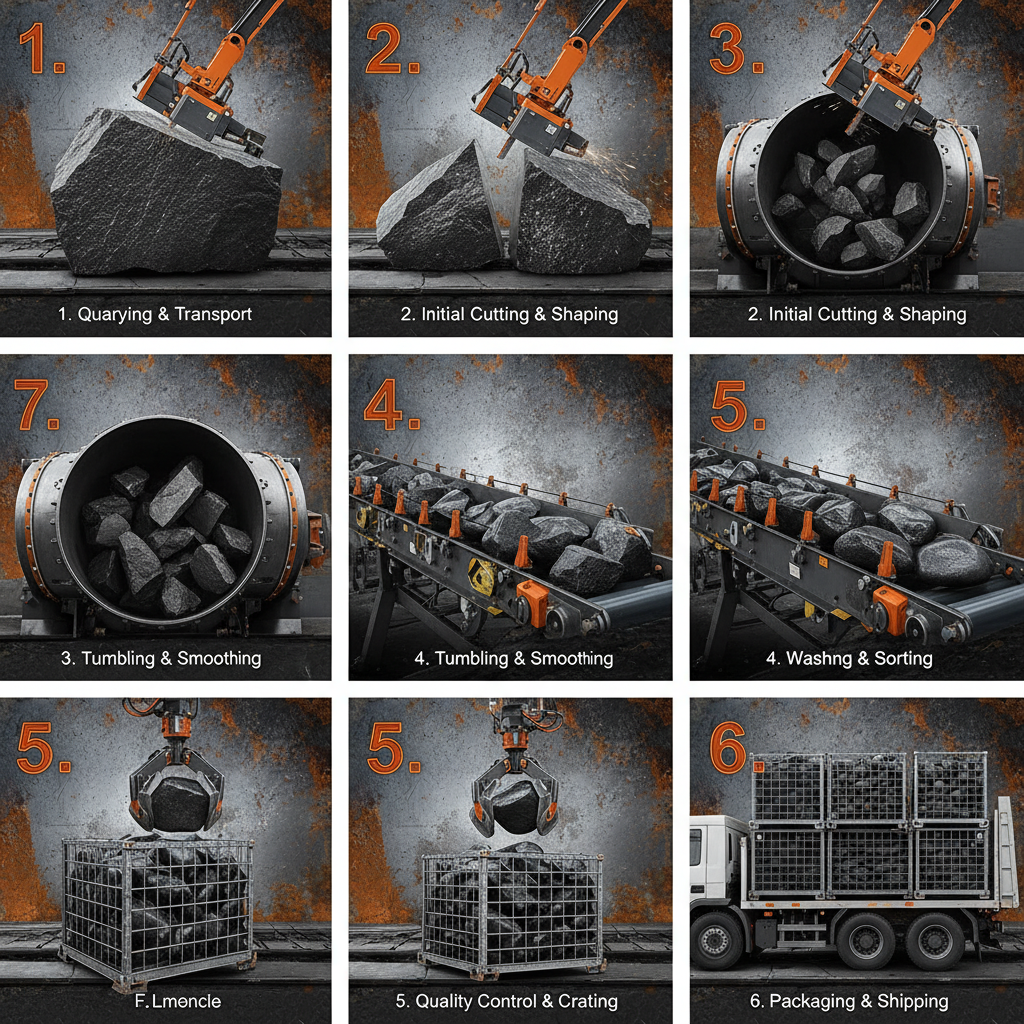 black granite landscape rock