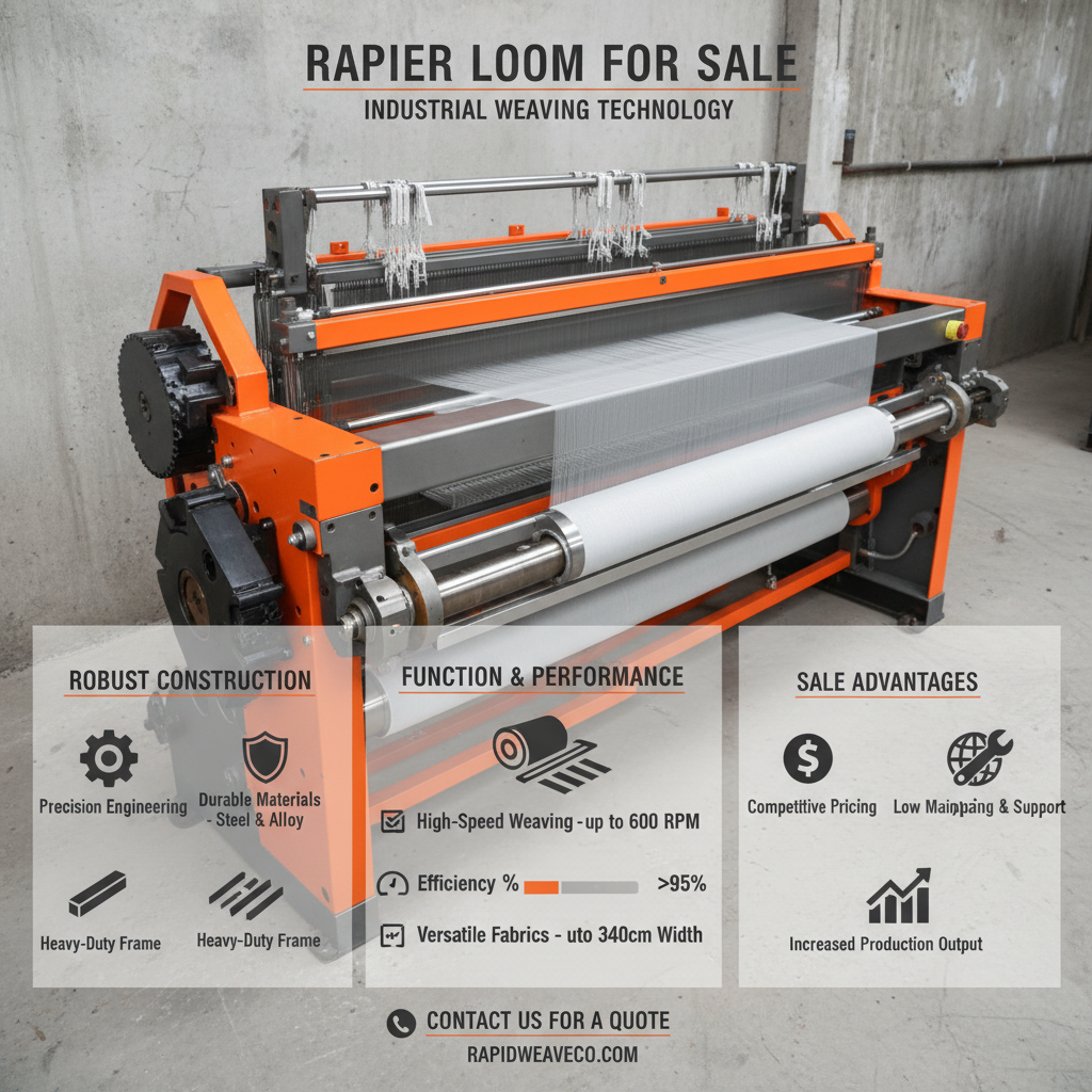 Investing in a Reliable Rapier Loom for Sale for Textile Production