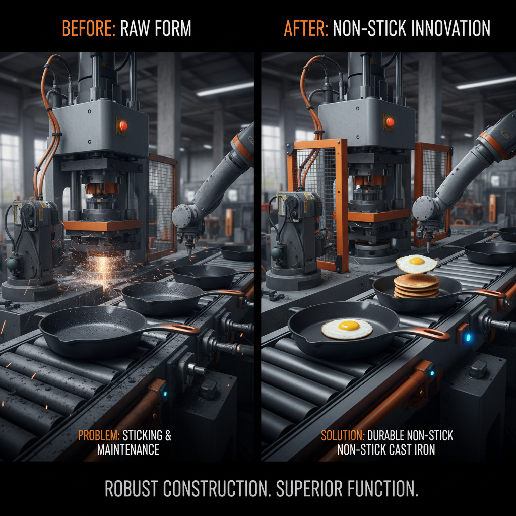 Durable Non Stick Cast Iron Cookware Sets for Jobsite Efficiency