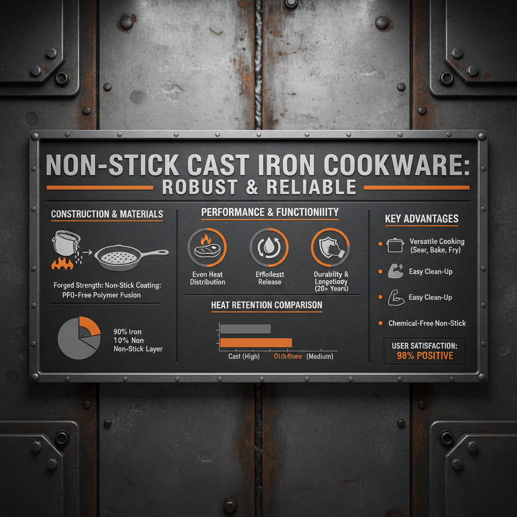 Durable Non Stick Cast Iron Cookware Sets for Jobsite Efficiency