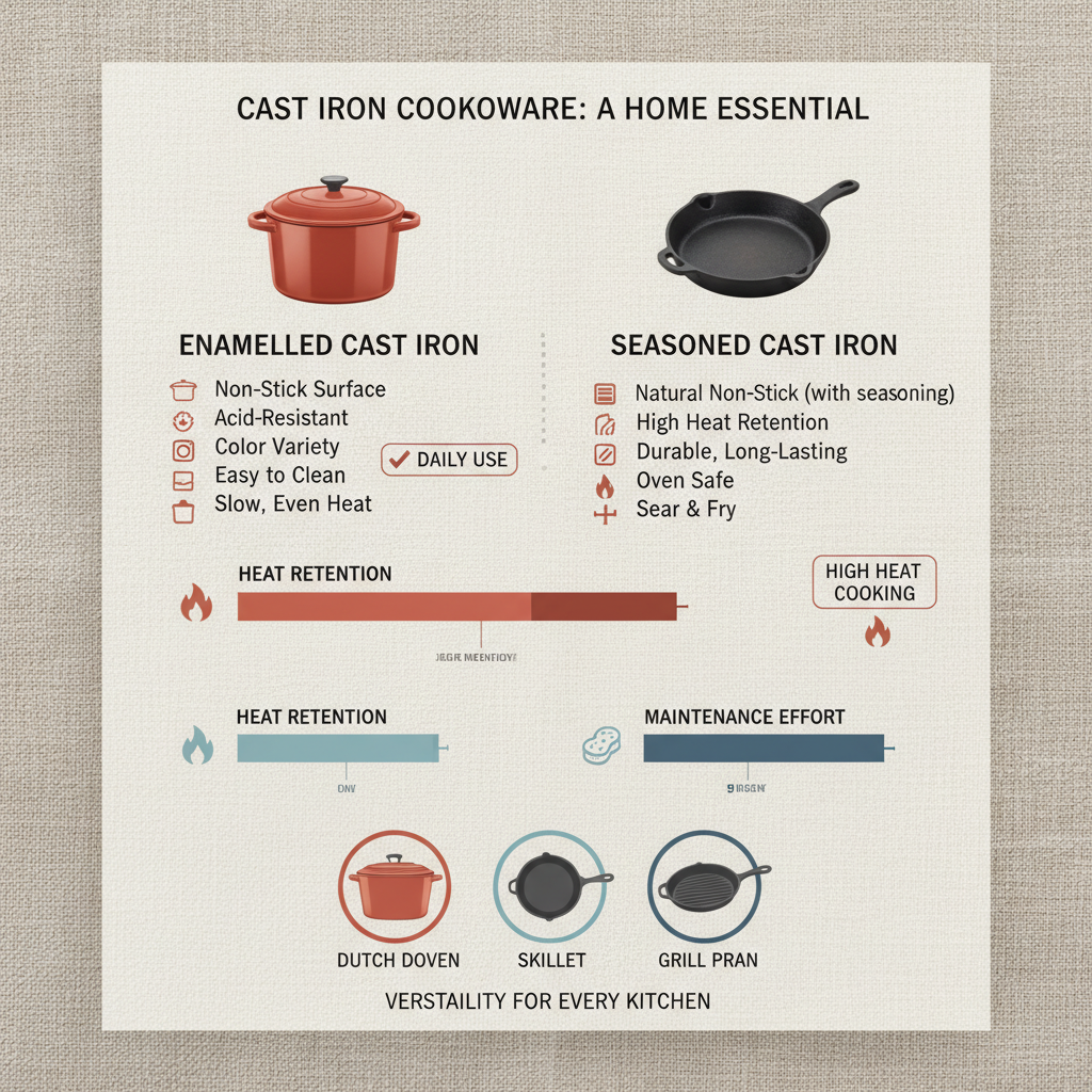 different types of cast iron cookware