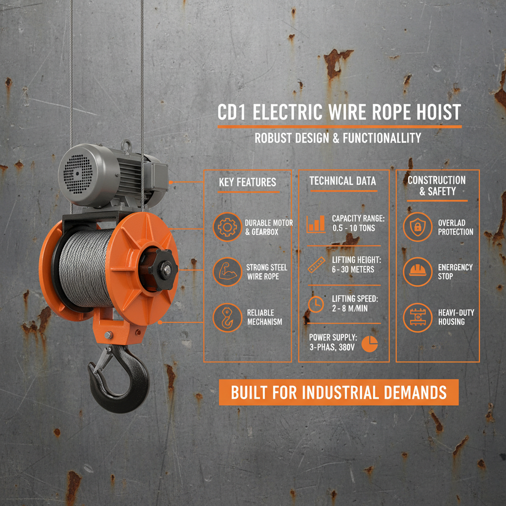 CD1 electric wire rope hoist