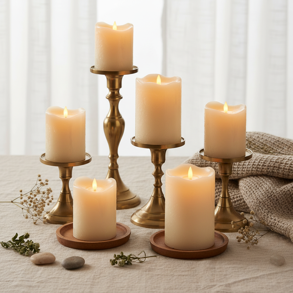 Enhance Your Home Ambiance with Elegant Wide Flameless Candles