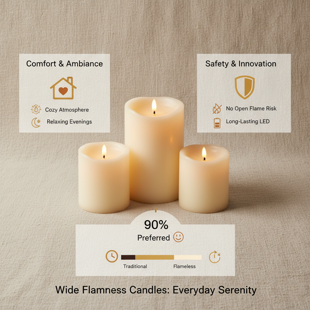 Enhance Your Home Ambiance with Elegant Wide Flameless Candles