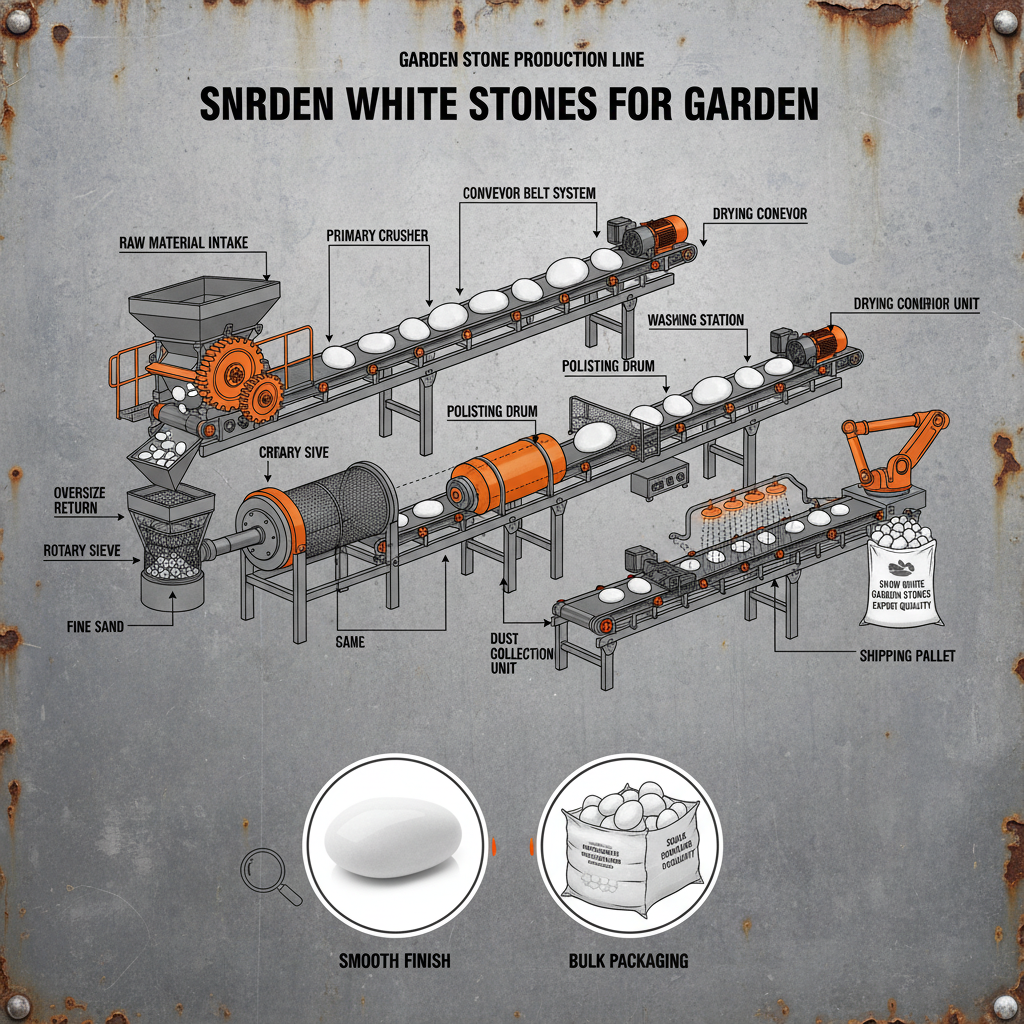 Enhance Your Garden with Beautiful Snow White Stones for Garden Design