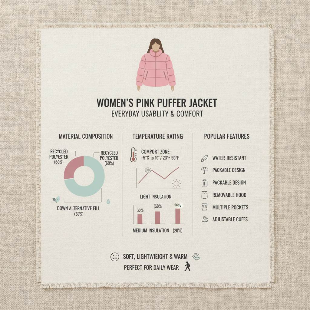 womens pink puffer jacket